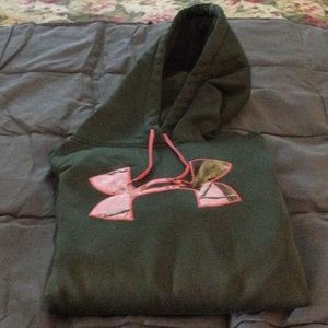 Under Armour Green and Pink Camo Hoodie - size XL